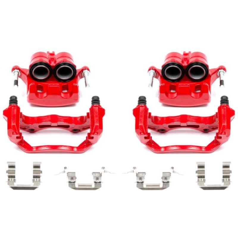 Power Stop Front Red Calipers w/ Brackets Pair  Infiniti G35 2005-2007 / Nissan 350Z 2006-2008 | S2870A
