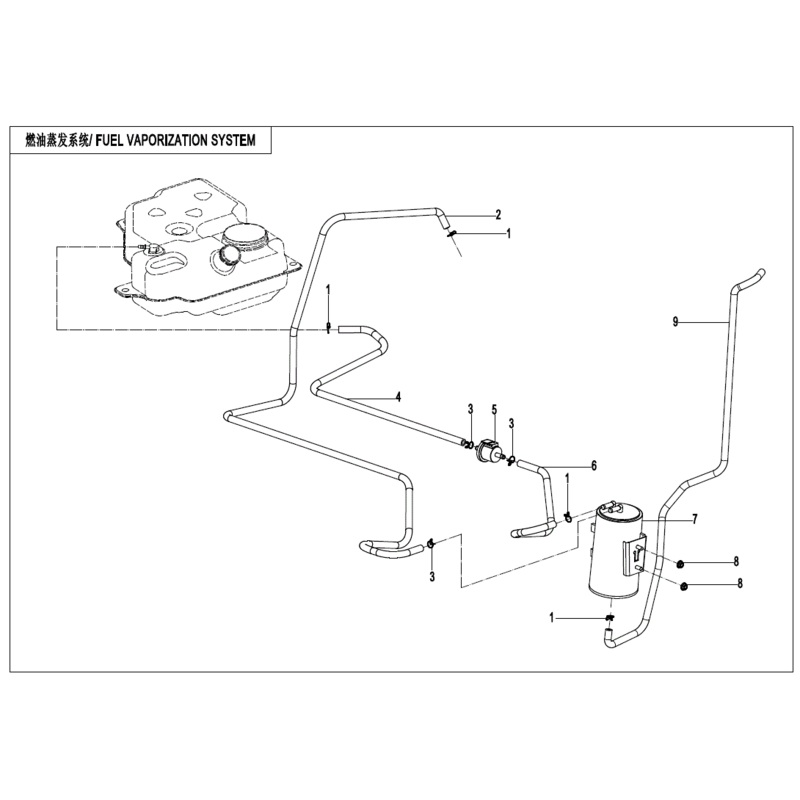 Fuel Vapor Hose #2 (Replaces 9Awa-360002) by CF Moto