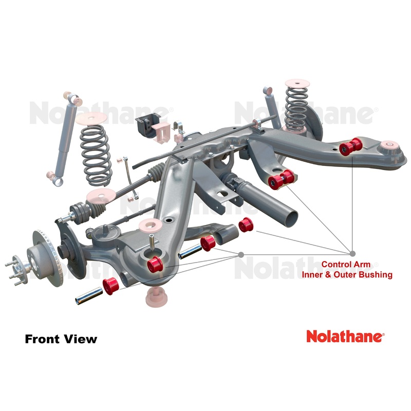 Nolathane Rear Control Arm – Lower Inner And Outer Bushing Kit | 1984-1999 BMW 3-Series, 1988-1995 BMW M3, and 1996-1999 BMW Z3 (REV053.0016)