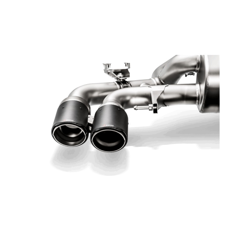 Akrapovic 18+ BMW M5 (F90) Evolution Tail Pipe Set (Carbon) w/ Red/White Akraprovic Logo