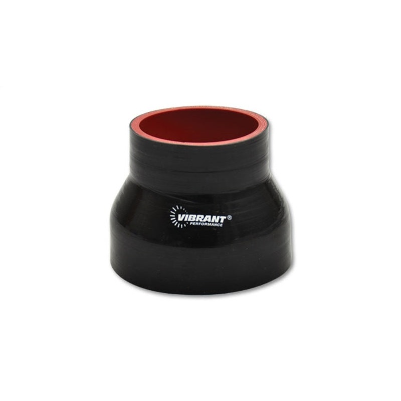 Vibrant 4 Ply Reinforced Silicone Transition Connector – 2.5in I.D. x 3.5in I.D. x 3in long (BLACK)