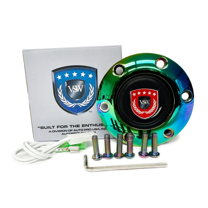 VSW S6 | Red VSW Emblem | Neo-Chrome Horn Button | STEVSWRED-NEO