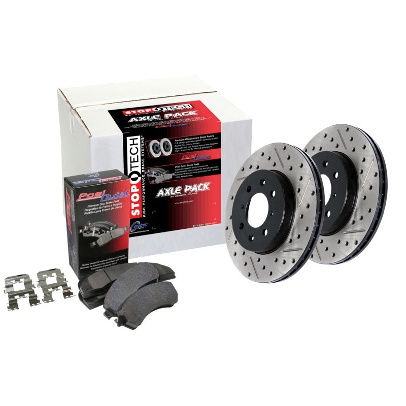 Stoptech Street Axle Pack, Drilled & Slotted, 4 Wheel