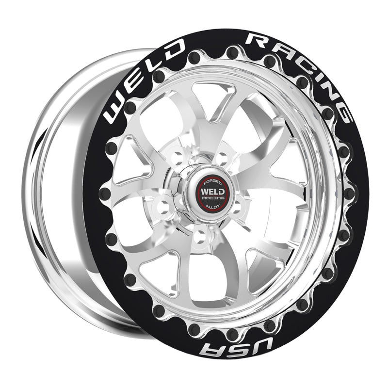 Weld S76 17×11 / 5×115 BP / 5.8in BS Polished Wheel (Medium Pad) – Black Single Beadlock
