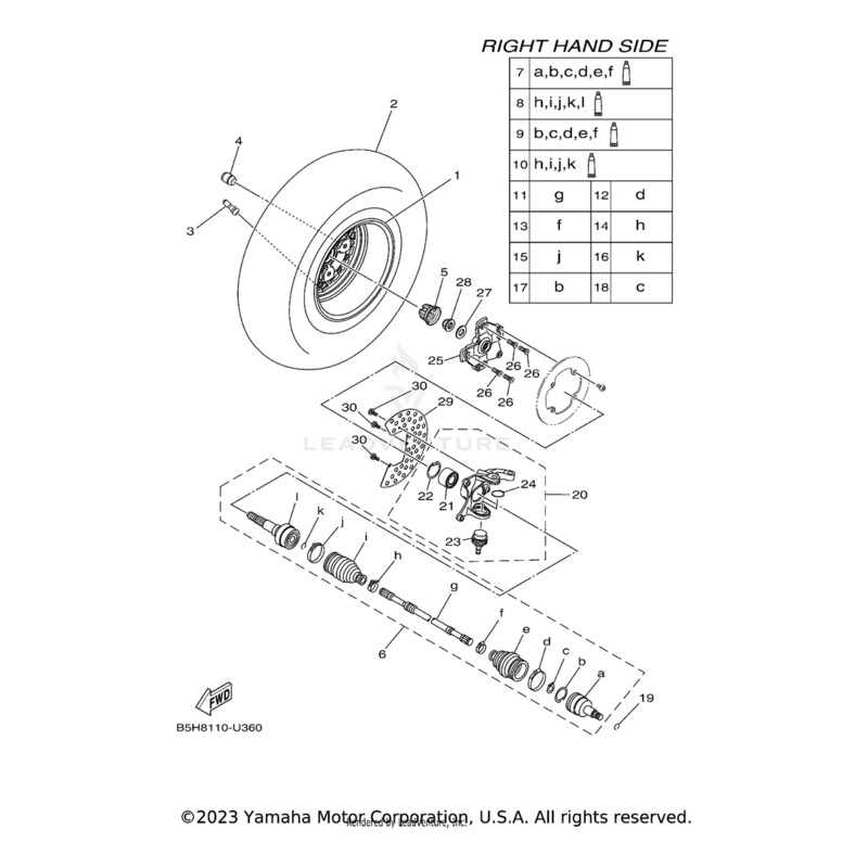 Steering Knuckle Assembly (Right) by Yamaha