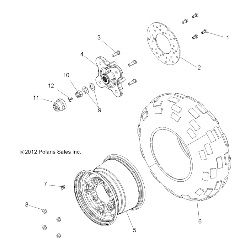 Weld Rim Rear Right 12 X 8 6 In by Polaris