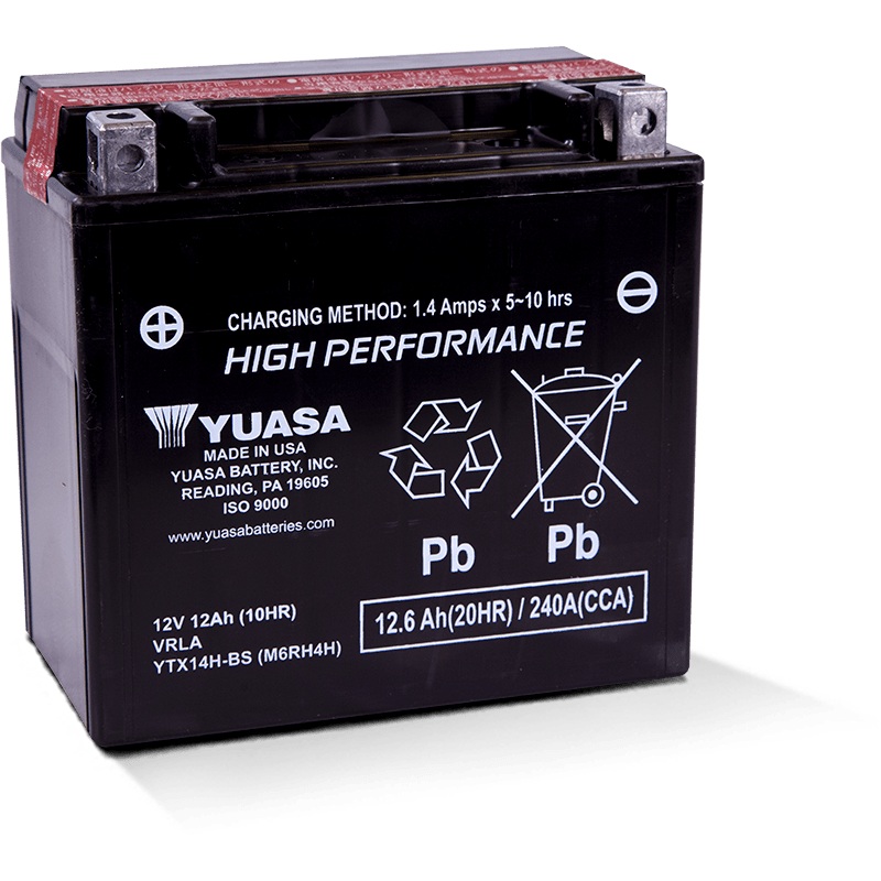 Yuasa YTX14H-BS High Performance AGM 12 Volt Battery (Bottle Supplied)