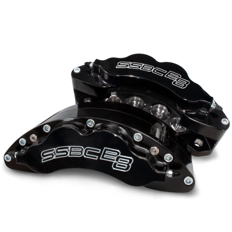 American Made B8-Barbarian 8 Piston Direct Fit Front Caliper Upgrade Kit. Black A404-30BLK