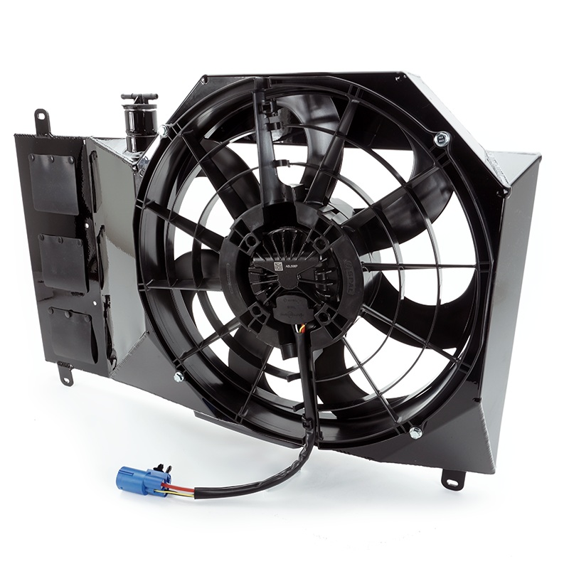 PHR SPAL 16″ Single Brushless Fan Kit for MKIV SupraGloss black powder coat finish