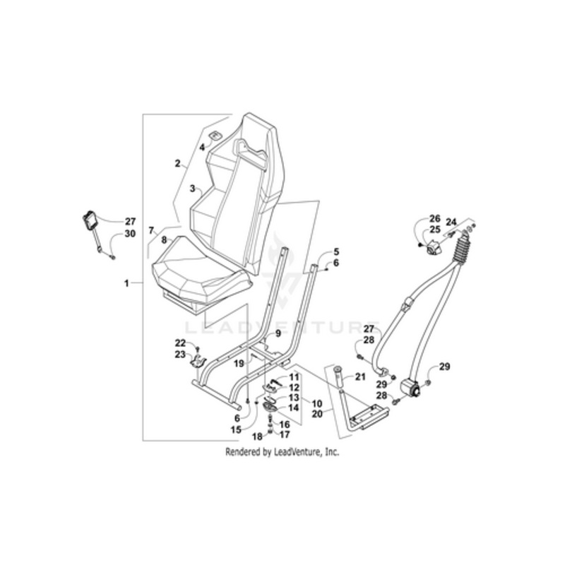 Seat Base Cover – Black/Orange by Arctic Cat