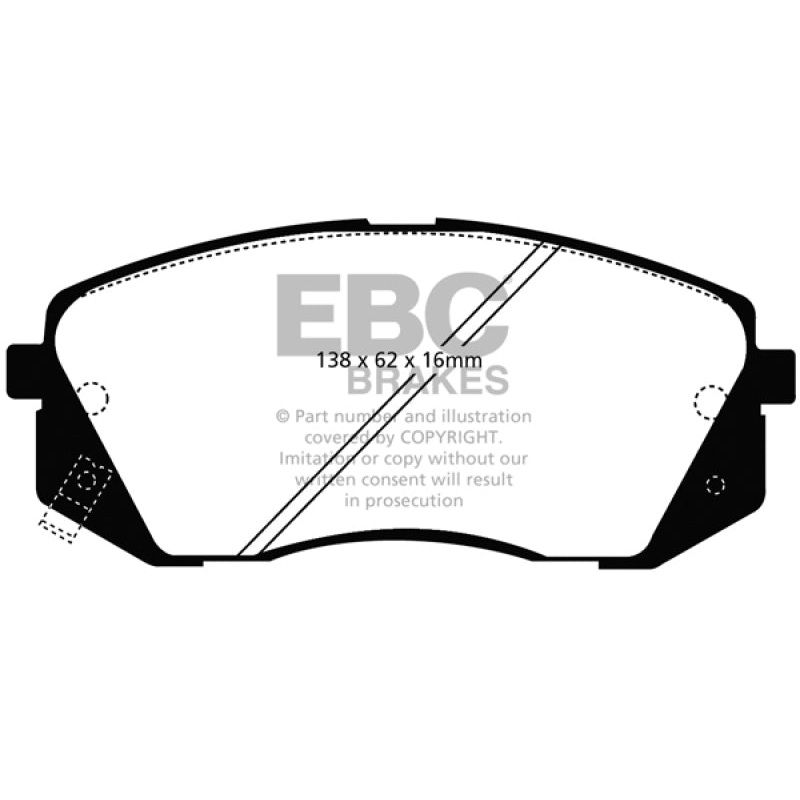 EBC 15+ Hyundai Sonata 1.6 Turbo (Elec Park Brake) Yellowstuff Front Brake Pads