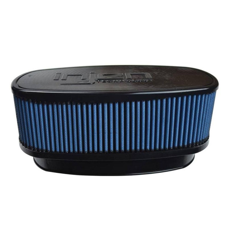 Injen SuperNano-Web Air Filter 8.725″ x 3.940 ID / 10.375″ x 5.590″ Base / 3.10″ Height / 10.125″ x 4.725″ Top (X-1131-BB)