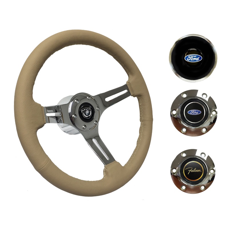 1963-64 Ford Falcon Steering Wheel Kit | Tan Leather | ST3012TAN