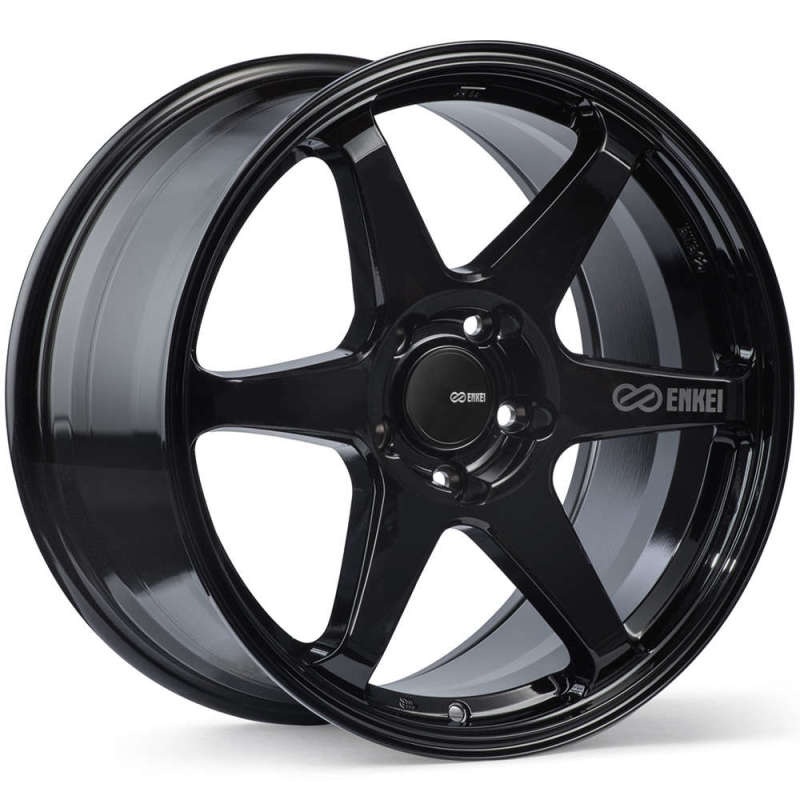 Enkei T6R 18×8 45mm Offset 5×100 Bolt Pattern 72.6 Bore Gloss Black Wheel