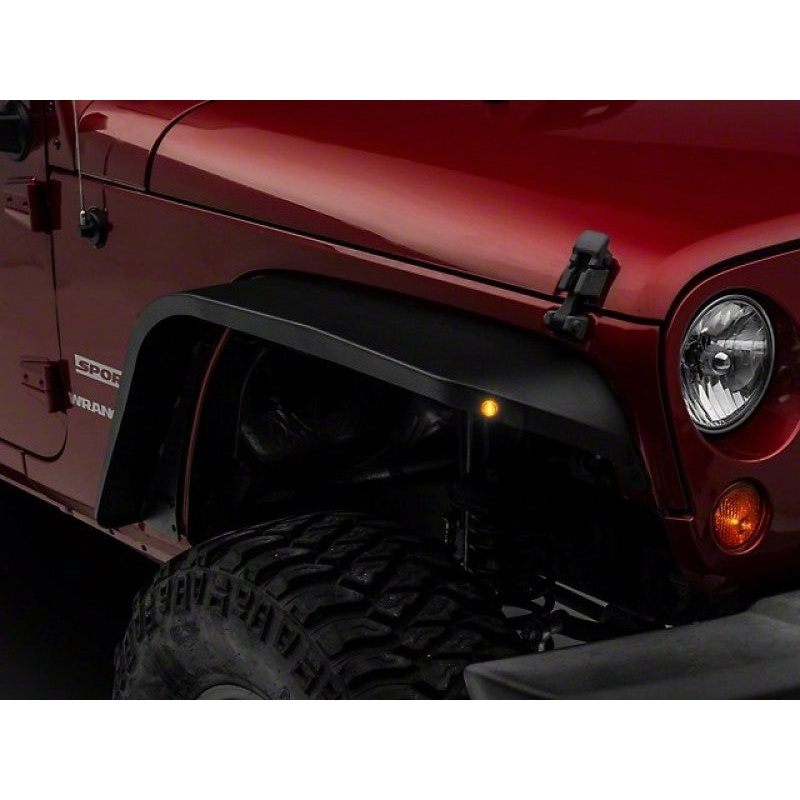 Officially Licensed Jeep 07-18 Jeep Wrangler JK Slim Fender Flares w/ Jeep Logo- Front