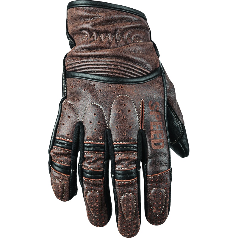 Speed and Strength Rust and Redemption Leather Gloves Brown – XL
