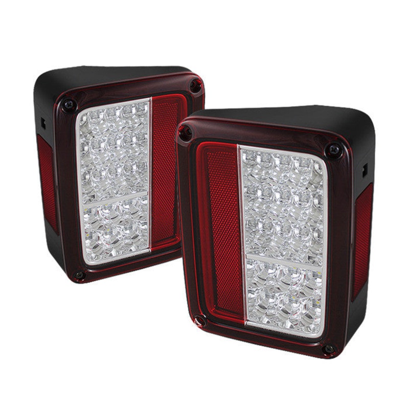 2007-2016 Jeep Wrangler LED Tail Lights – Red Clear