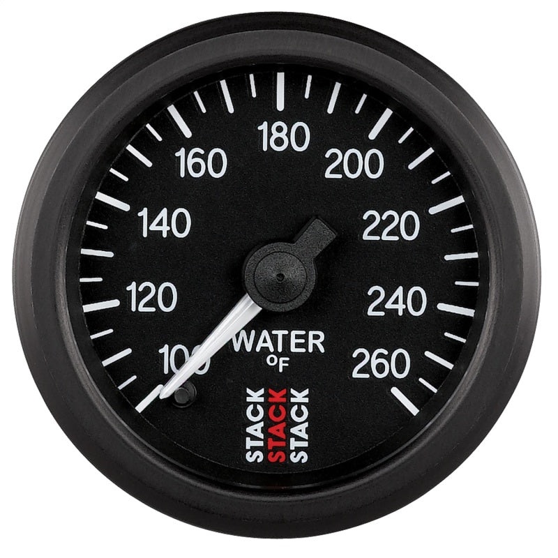 Autometer Stack 52mm 100-260 Deg F 1/8in NPTF Male Pro Stepper Motor Water Temp Gauge – Black