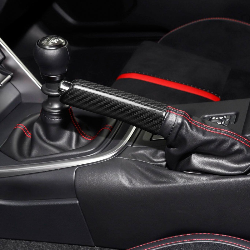 JDMuscle [22-25 WRX / 15-21 WRX/STI / 22-25 BRZ/GR86] Carbon Fiber E-Brake Handle – Black / Red / Forged