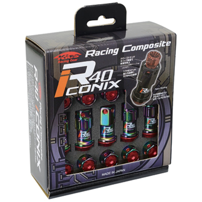 Project Kics R40 Iconix Lug Nuts Neochrome with Black Cap 12×1.25 (20)