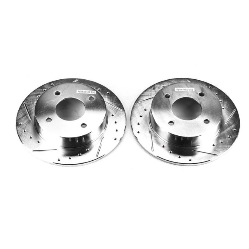 Power Stop 89-98 Nissan 240SX Rear Evolution Drilled & Slotted Rotors – Pair