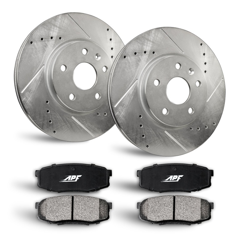APF Front Brake Kit Rotors and Pads for INFINITI G35 2003-2005