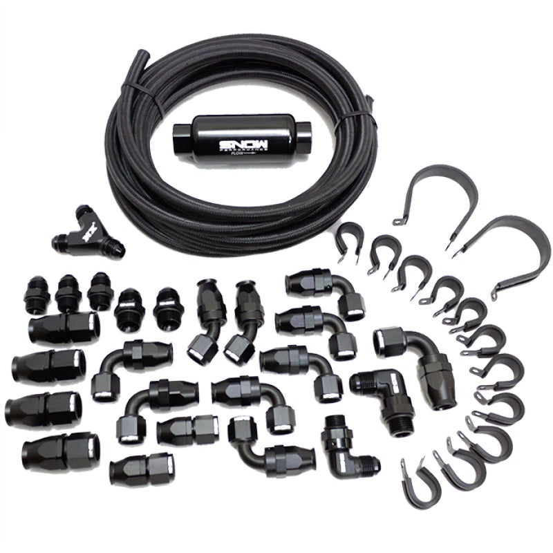 Snow Performance 8AN Braided Stainless Fuel Line Kit – Black Line