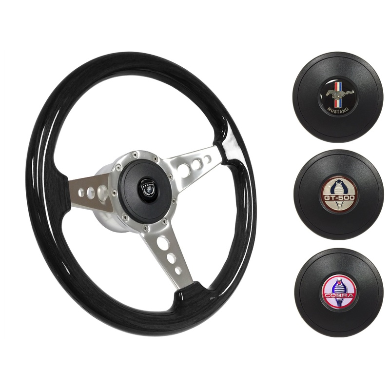 1965-67 Ford Mustang Steering Wheel Kit | Black Ash Wood