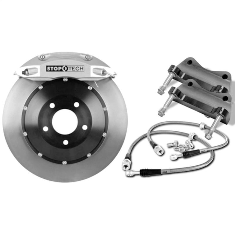 StopTech 11-13 Audi A3 STR-40 Anodized Calipers 328x28mm Drilled Rotors Front Trophy Big Brake Kit