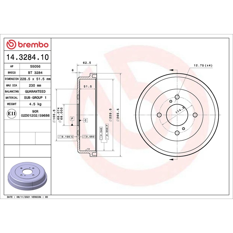 ESSENTIAL Rear Brake Drum – 14.3284.10