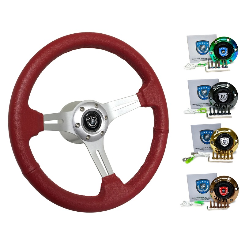 1985-88 BMW 528e Steering Wheel Kit | Red Leather | ST3014RED