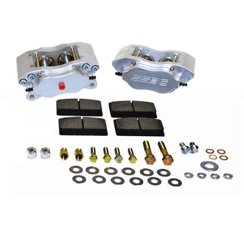 American Made Comp S 4-Piston Billet Aluminum Quick Change Front Caliper Upgrade Kit. Clear A198