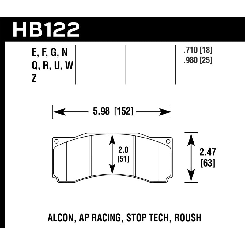 Hawk StopTech ST-60 Caliper Performance Ceramic Street Brake Pads