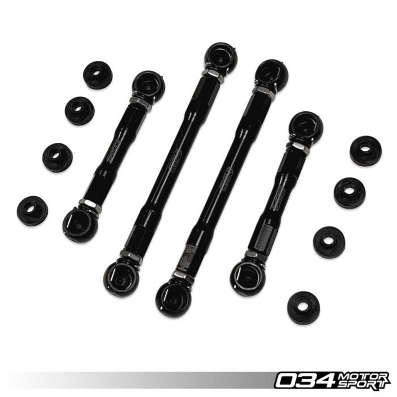 034Motorsport Billet Aluminum Adjustable Lowering Link Kit – Audi SQ5 (B9+), A6/S6/RS6/A7/S7/RS7 (C8+), Q7/SQ7 (4M), Q8/SQ8/RSQ8 (4M8), E-Tron