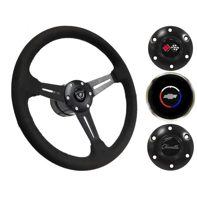 1967-68 Chevelle Steering Wheel Kit | Black Ultralux Suede | ST3584BLK