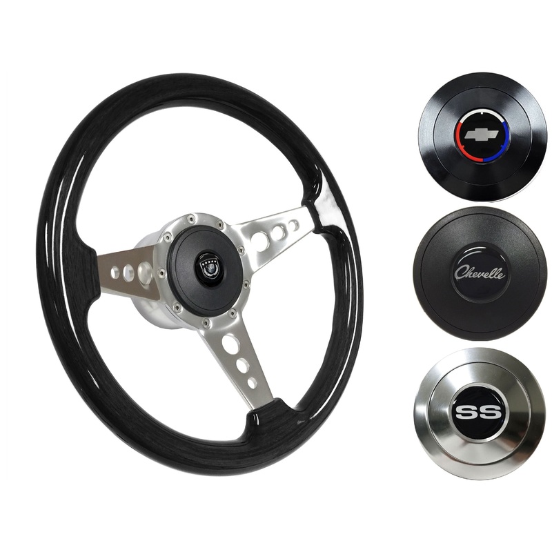 1969-77 Chevelle Steering Wheel Kit | Black Ash Wood | ST3075