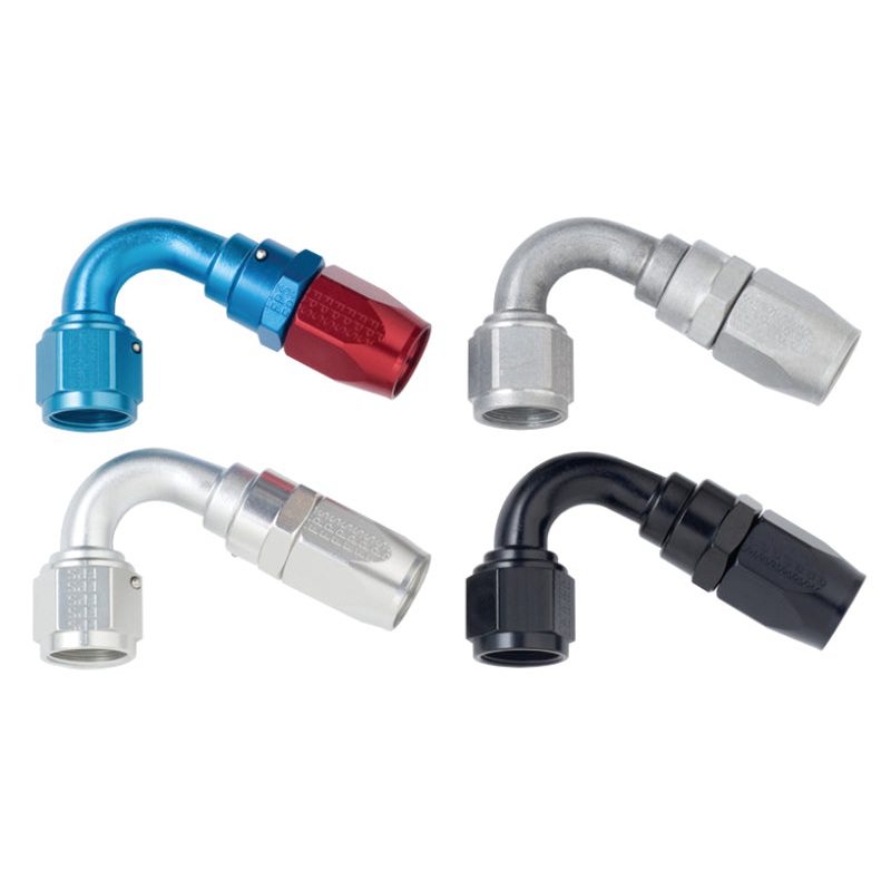 Fragola -10AN x 120 Degree Power Flow Hose End – Blue/Red