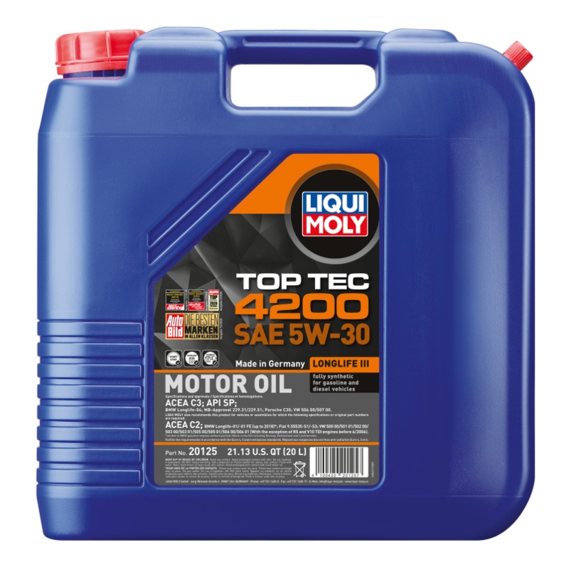 LIQUI MOLY 20L Top Tec 4200 Motor Oil 5W-30
