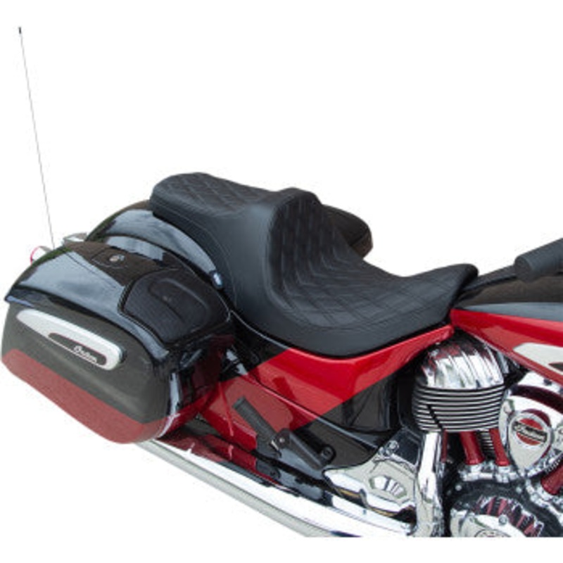 Indian Predator III Seat – Forward Positioning – Double Diamond – Black Stitching by Drag Specialties