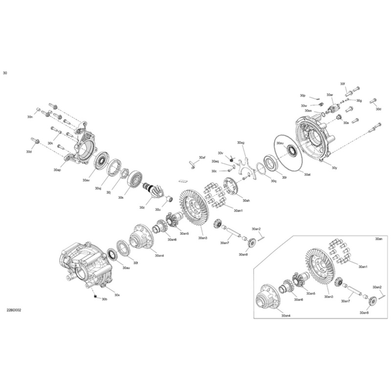 Rear Differential Assembly (Includes 30 to 30av) by Can-Am