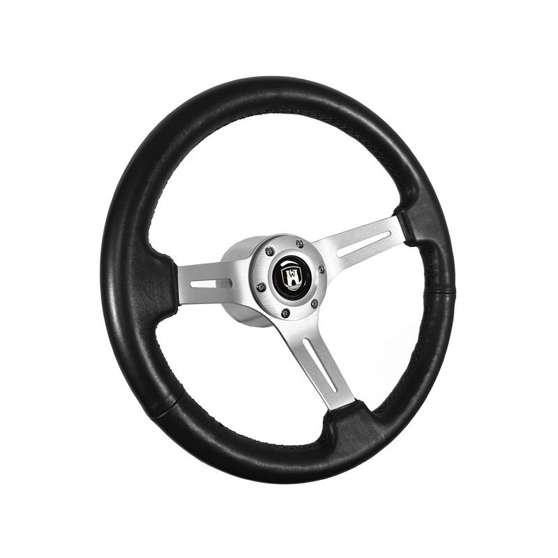 Volkswagen 6-Bolt Steering Wheel Castle Kit | Black Leather / Brushed
