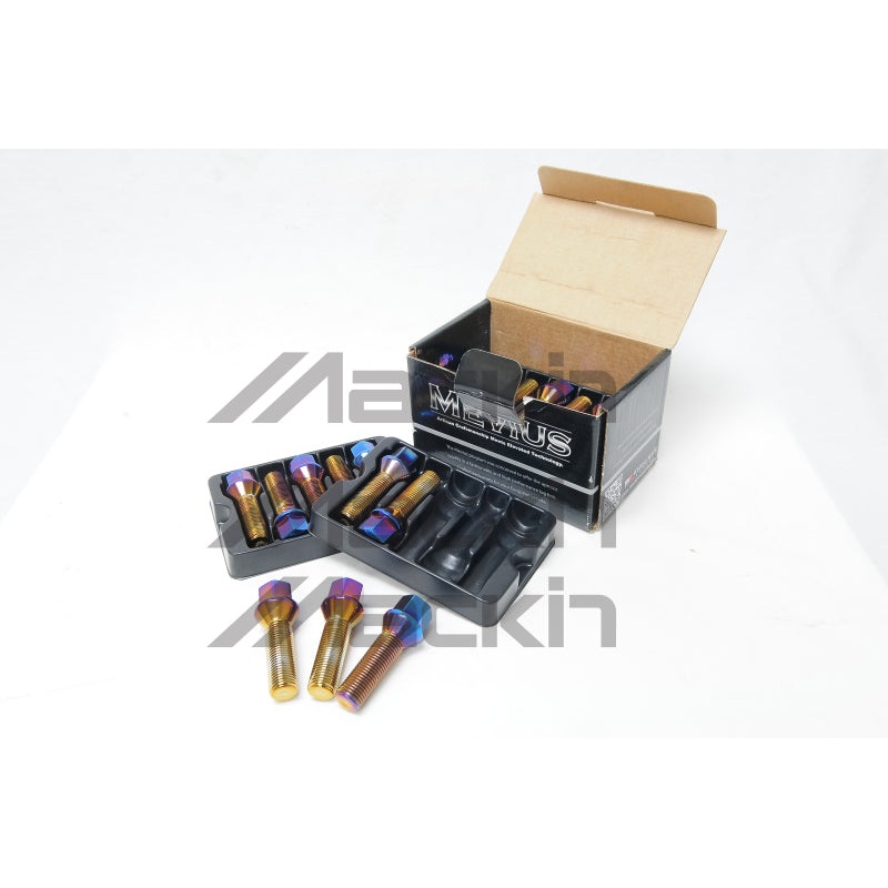 Wheel Mate Mevius Lug Bolt Set of 20 – Black 14×1.50 27mm Ball 14mm RAD