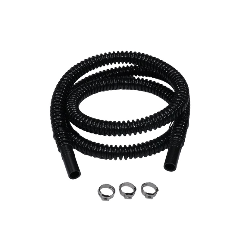 Deatschwerks Convoluted Tubing 1000mm Length x 8mm ID Side 1 x 8mm ID Side 2 – Black