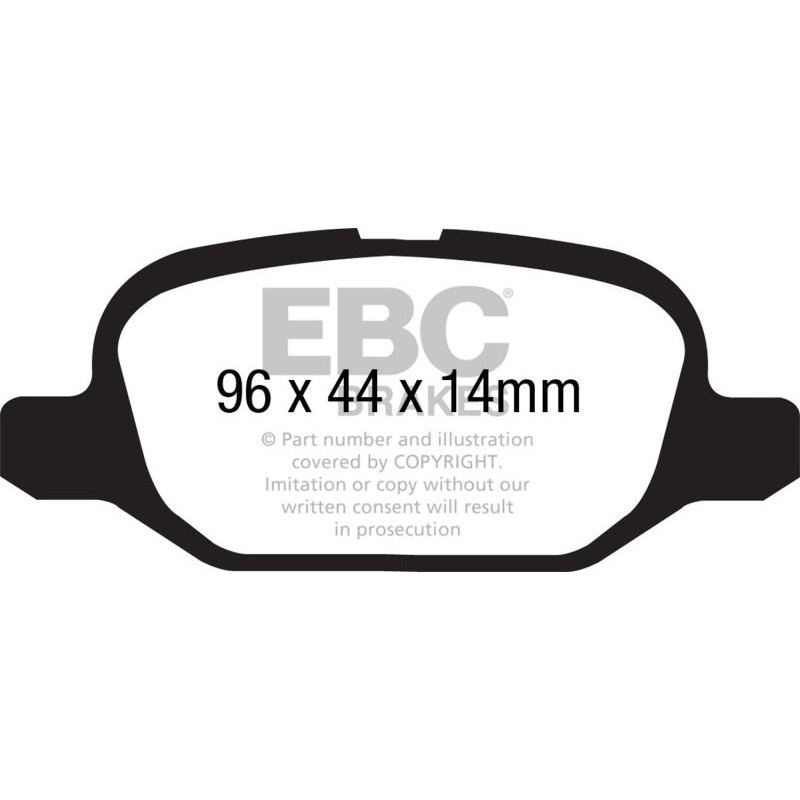EBC 11+ Fiat 500 1.4 (ATE Calipers) Yellowstuff Rear Brake Pads