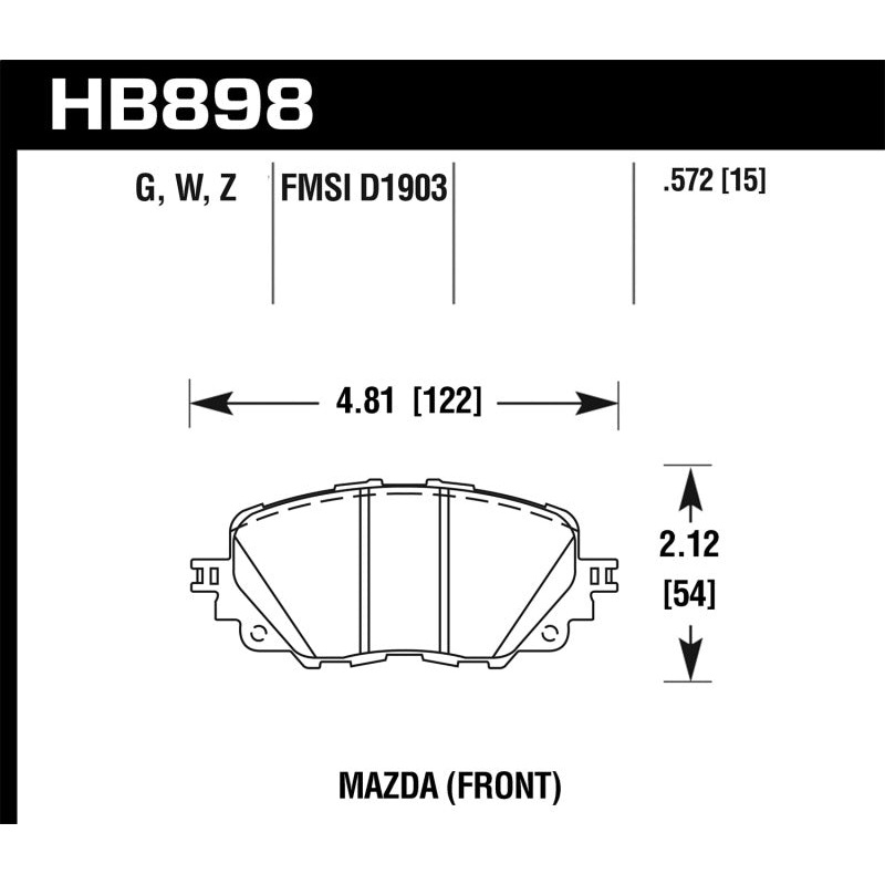 Hawk 17-19 Fiat 124 Spider DTC-30 Front Brake Pads