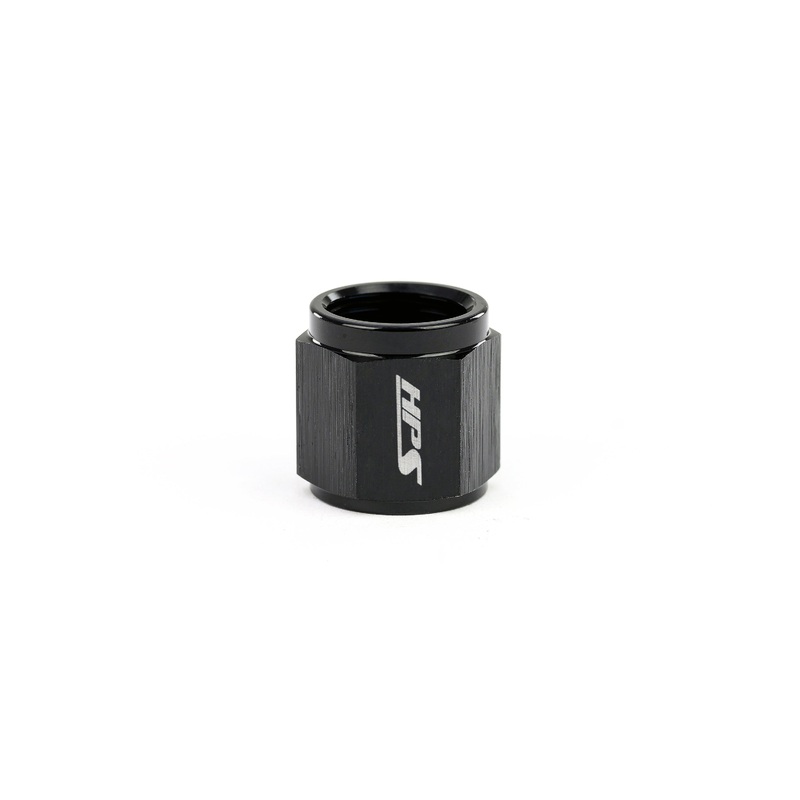 HPS Hard Line AN Tube Nut, Aluminum, Black