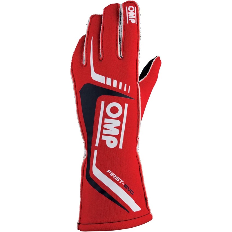 OMP First Evo Gloves (FIA 8856-2018) – Red | Size Medium