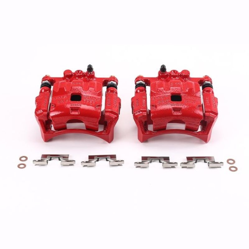 Power Stop 11-17 Ford Fiesta Front Red Calipers w/Brackets – Pair