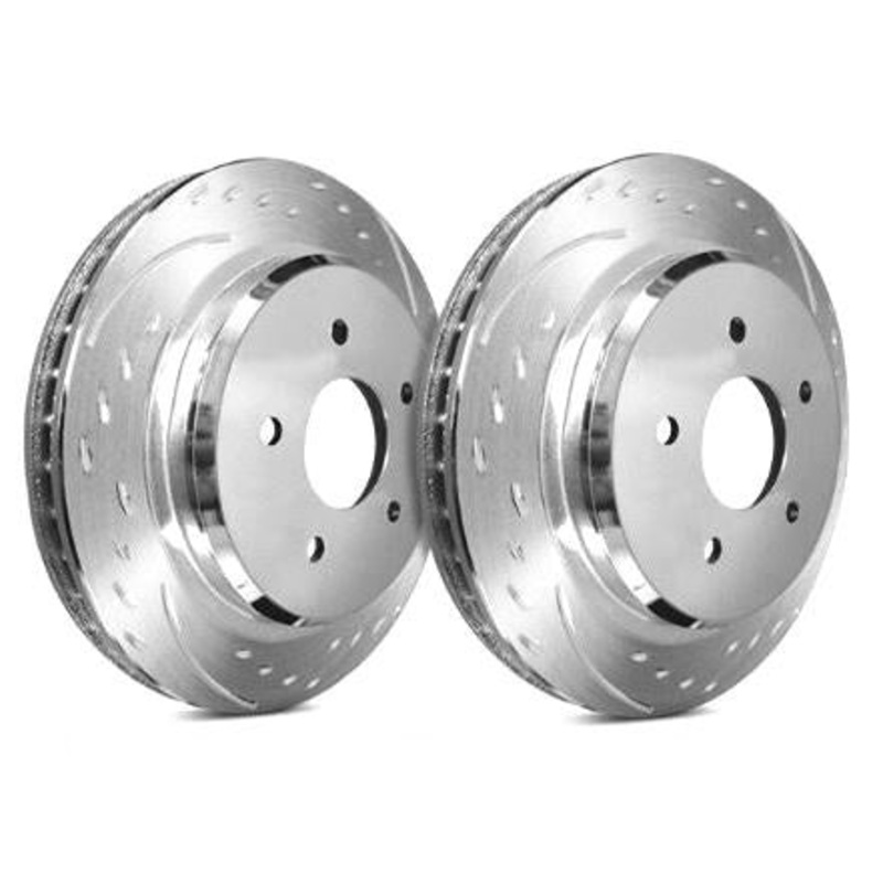 SP Performance Diamond Slot Black Zinc Rear Rotors (Pair) Subaru WRX 2008-2014