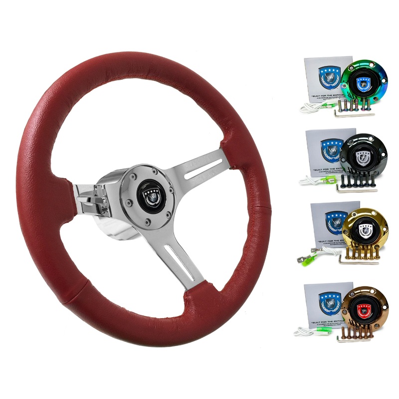 1987-90 Nissan Pulsar Steering Wheel Kit | Red Leather | ST3012RED